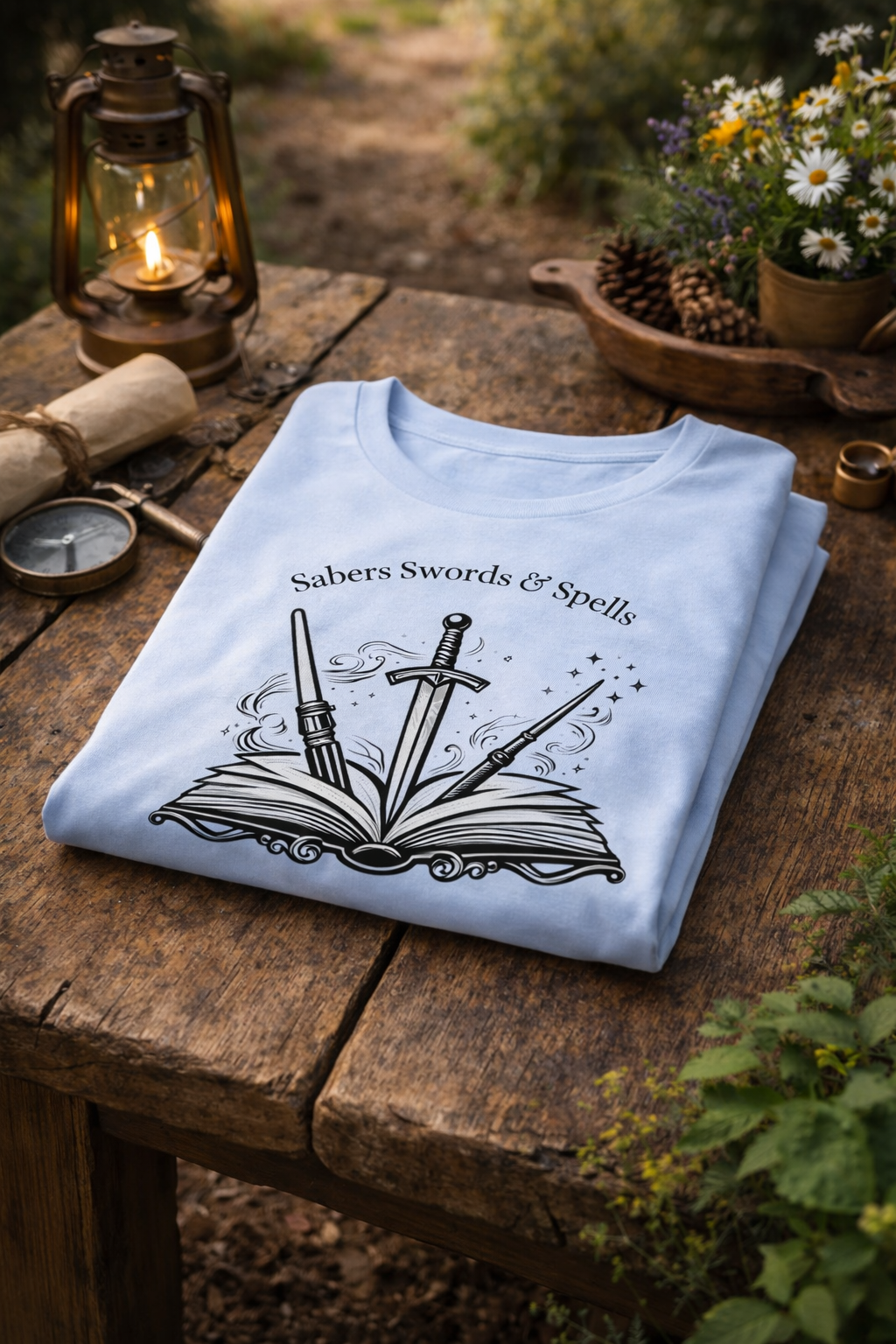 Sabers Swords and Spells Adventure T-Shirt