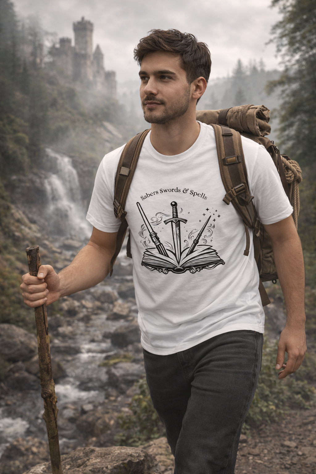 Sabers Swords and Spells Adventure T-Shirt