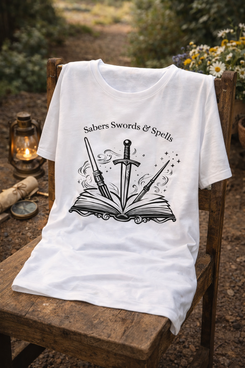 Sabers Swords and Spells Adventure T-Shirt